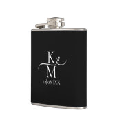 Flasques Love Calligraphy Initiales Coeur Blanc B&W ID940 (Gauche)