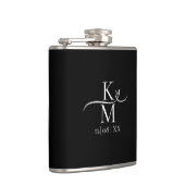 Flasques Love Calligraphy Initiales Coeur Blanc B&W ID940 (Droite)