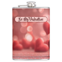 Love-Filled Be My Valentine Vinyl Wrapped Flask
