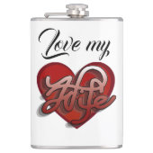 Flasques Love my Wife Coeur design (Devant)