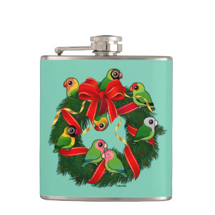 Flasques Lovebirds Birdoré couronne de Noël