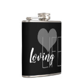 Flasques LOVING LIFE lettrage avec coeur | (Droite)
