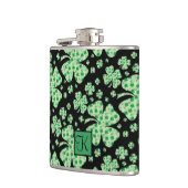 Flasques Lucky Four Leaf Clover St Patrick Cadeau Monogramm (Gauche)