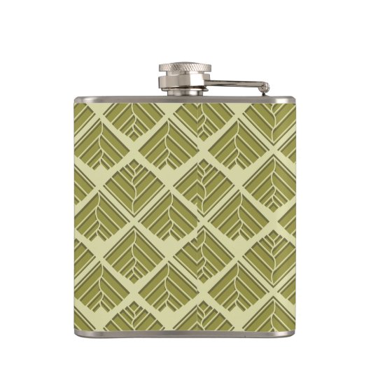 Flasques Lumière Motif carré feuille or Lime (Dos)