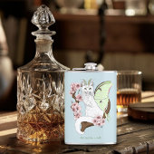 Flasques Luna Moth Moth Blanc Chat Vert