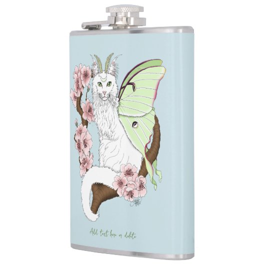 Flasques Luna Moth Moth Blanc Chat Vert (Gauche)