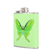 Flasques Luna moth sur un arrière - plan vert pâle (Gauche)