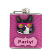 Flasques Lunettes de soleil cool portant Tuxedo Chat Fun Ar (Devant)
