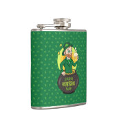 Flasques Lutin de dessin animé dans un pot d'or tenant un v (Droite)