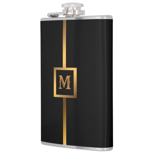 Flasques Luxe Elégant Marbre Noir Or Moderne (Gauche)