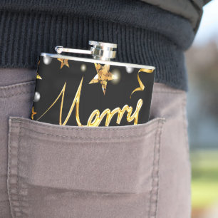 Flasques Luxe Gold & Black Stars Metallic Mode Noël