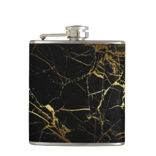 Flasques Luxe Marbre noir et or Texture