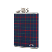 Flasques Lynch Tartan Monogramme Marine bleu Plaid (Gauche)