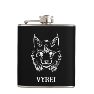 Flasques Lynx tribale noire et blanche