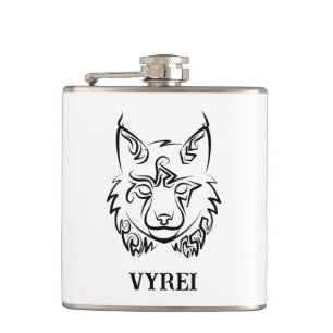 Flasques Lynx tribale noire et blanche