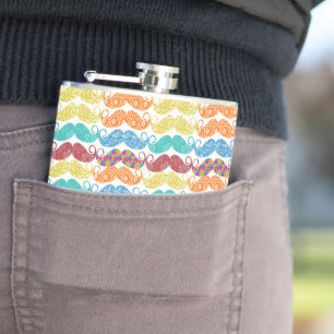 Flasques M. Mustache Hipster Motif