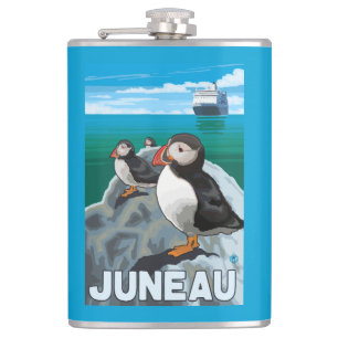Flasques Macareux et bateau de croisière - Juneau, Alaska