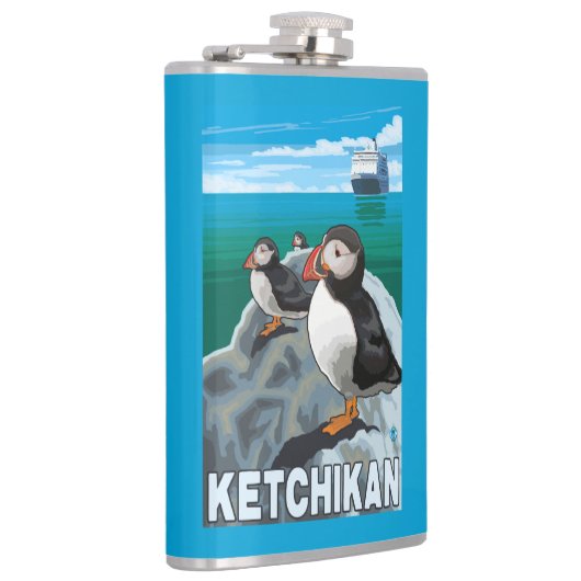 Flasques Macareux et bateau de croisière - Ketchikan, (Droite)