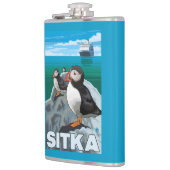 Flasques Macareux et bateau de croisière - Sitka, Alaska (Gauche)