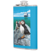 Flasques Macareux observant un bateau de croisière (Gauche)