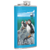 Flasques Macareux observant un bateau de croisière (Droite)