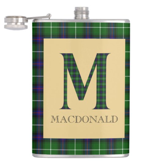 Flasques MacDonald Tartan Monogramme M (Ouvert)