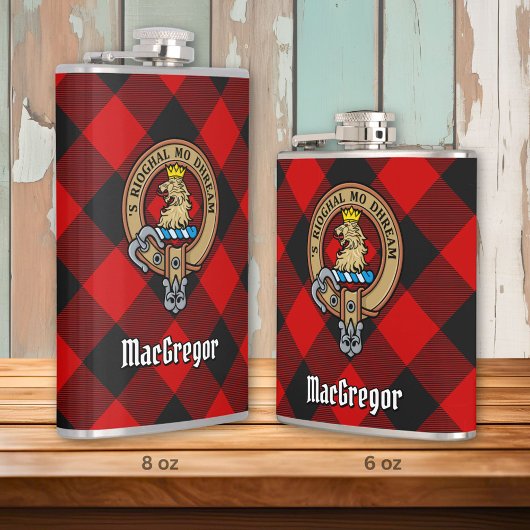 Flasques MacGregor Crest sur Rob Roy Tartan