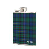 Flasques MacLeod bleu et vert de skye Clan Plaid Monogramme (Gauche)