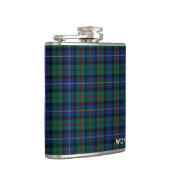 Flasques MacLeod bleu et vert de skye Clan Plaid Monogramme (Droite)
