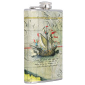 Flasques Magellans navire Victoria, Antique Carte Océan Pac (Droite)