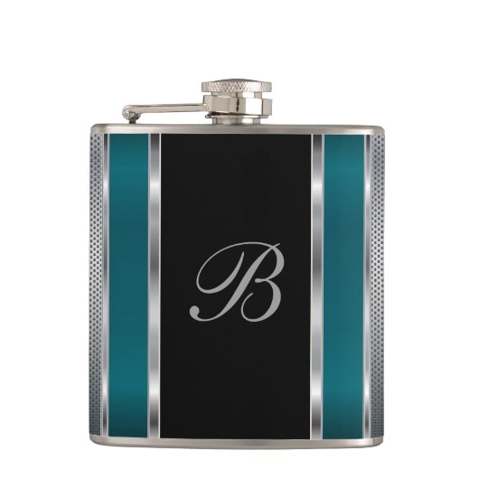 Flasques Maillage d'argent monogramme et fiole Turquoise fo (Devant)