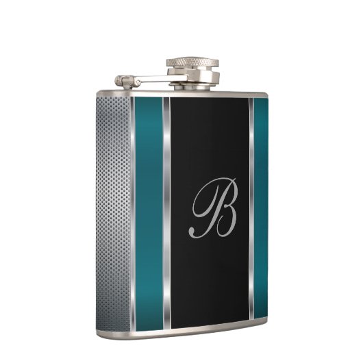 Flasques Maillage d'argent monogramme et fiole Turquoise fo (Droite)