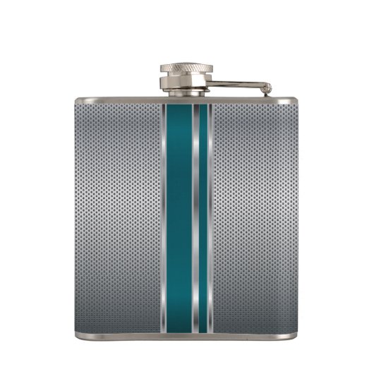 Flasques Maillage d'argent monogramme et fiole Turquoise fo (Dos)