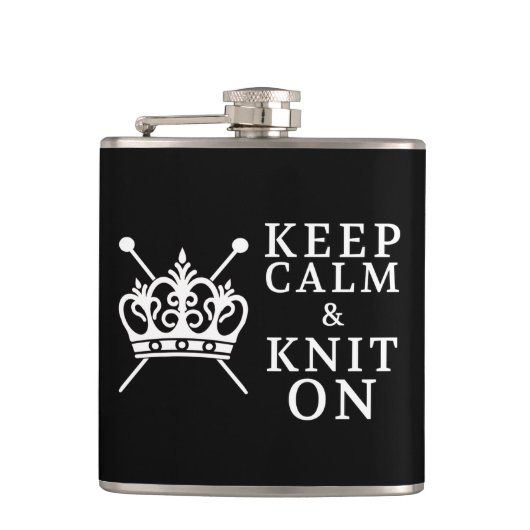 Flasques Maintenir Le Knit Calme Sur Les Artisanats {Dark} (Devant)