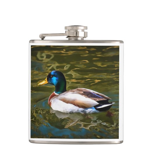 Flasques Mallard Duck Portrait Artistique (Devant)