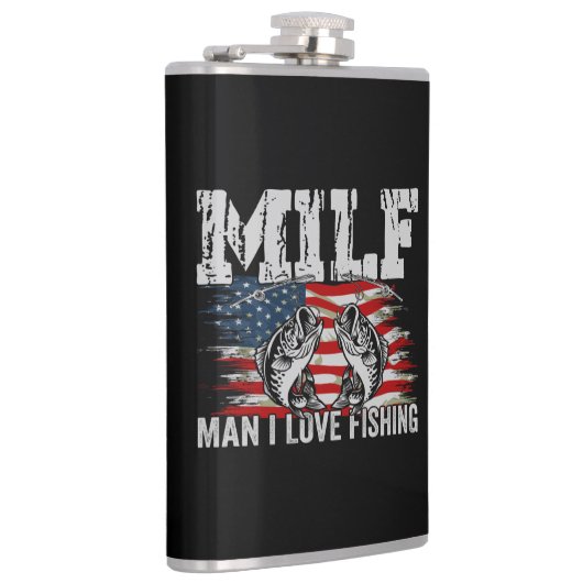 Flasques Man I Love Pêche Vinyl Wrapped Flask (Droite)