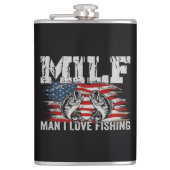 Flasques Man I Love Pêche Vinyl Wrapped Flask (Devant)