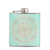 Flasques Mandala de menthe et d'or (Devant)