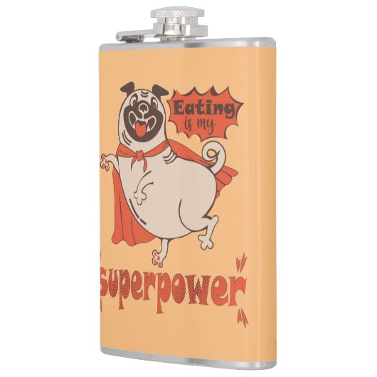 Flasques Manger est mon super-puissance rouge carlin style (Gauche)