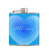 Flasques Manuscrit personnalisé par coeur bleu d'aquarelle (Devant)