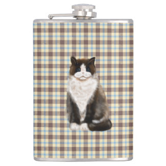 Flasques manx cat bi-col