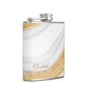 Flasques Marbre Blanc Froid Paillettes D'or (Droite)