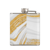 Flasques Marbre Blanc Froid Paillettes D'or (Dos)