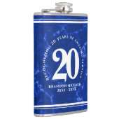 Flasques Marbre Bleu Élégant 20 Anniversaire du travail (Droite)