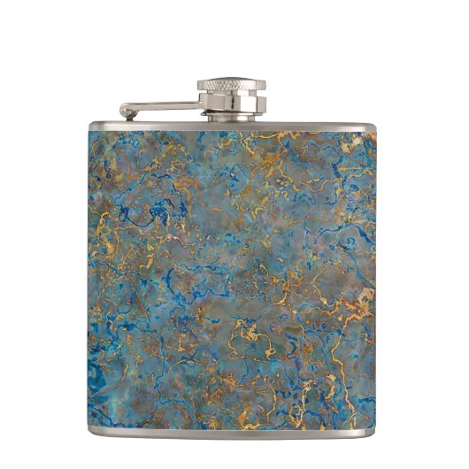 Flasques Marbre bleu et or Lapis Lazuli (Devant)