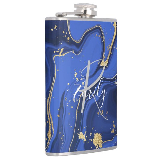 Flasques Marbre d'agate blanc pourpre Nom Abstrait Monogram (Droite)