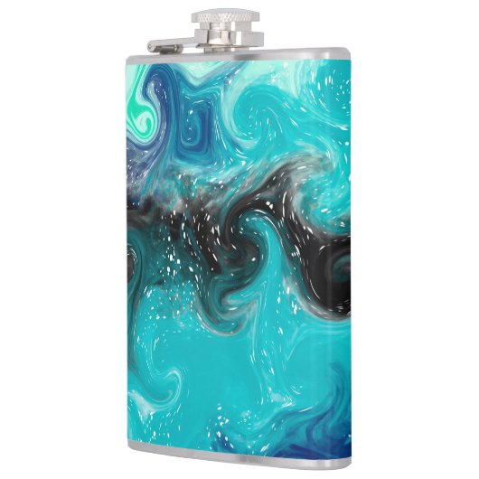 Flasques Marbre d'art Turquoise bleu et noir (Gauche)