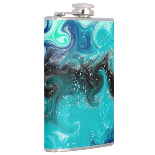 Flasques Marbre d'art Turquoise bleu et noir (Droite)