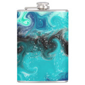 Flasques Marbre d'art Turquoise bleu et noir (Devant)