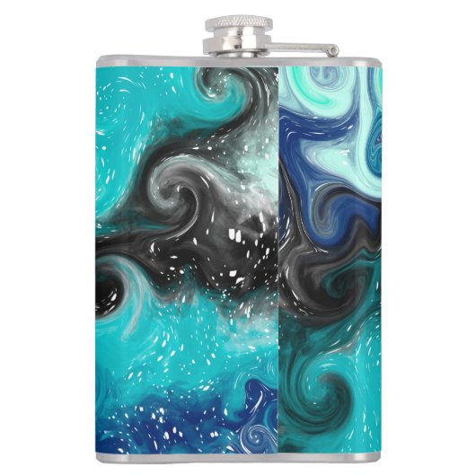 Flasques Marbre d'art Turquoise bleu et noir (Dos)